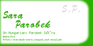 sara parobek business card
